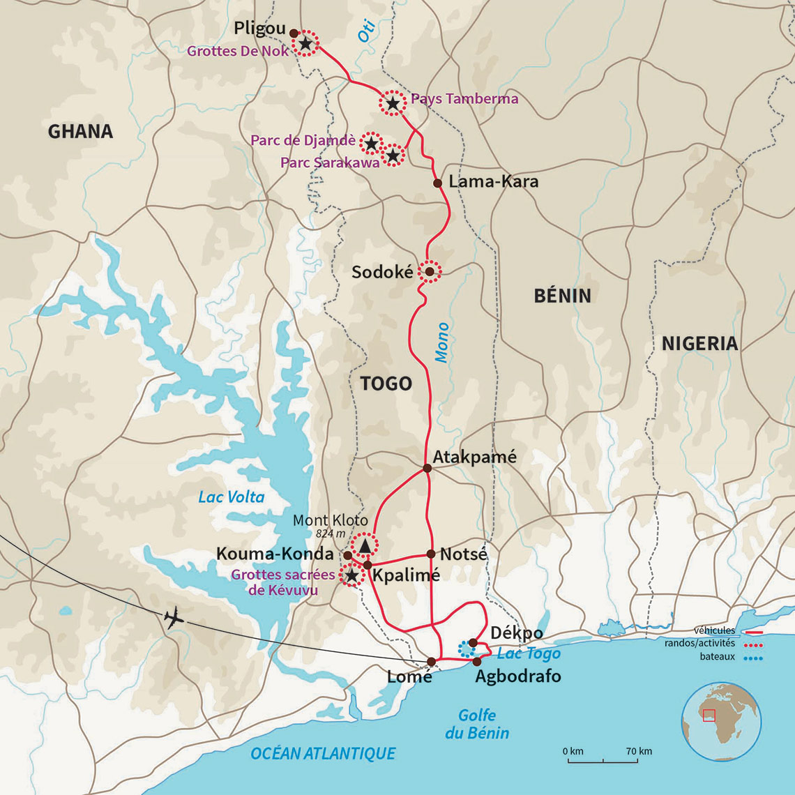 Carte Togo : Peuples et Merveilles du Togo