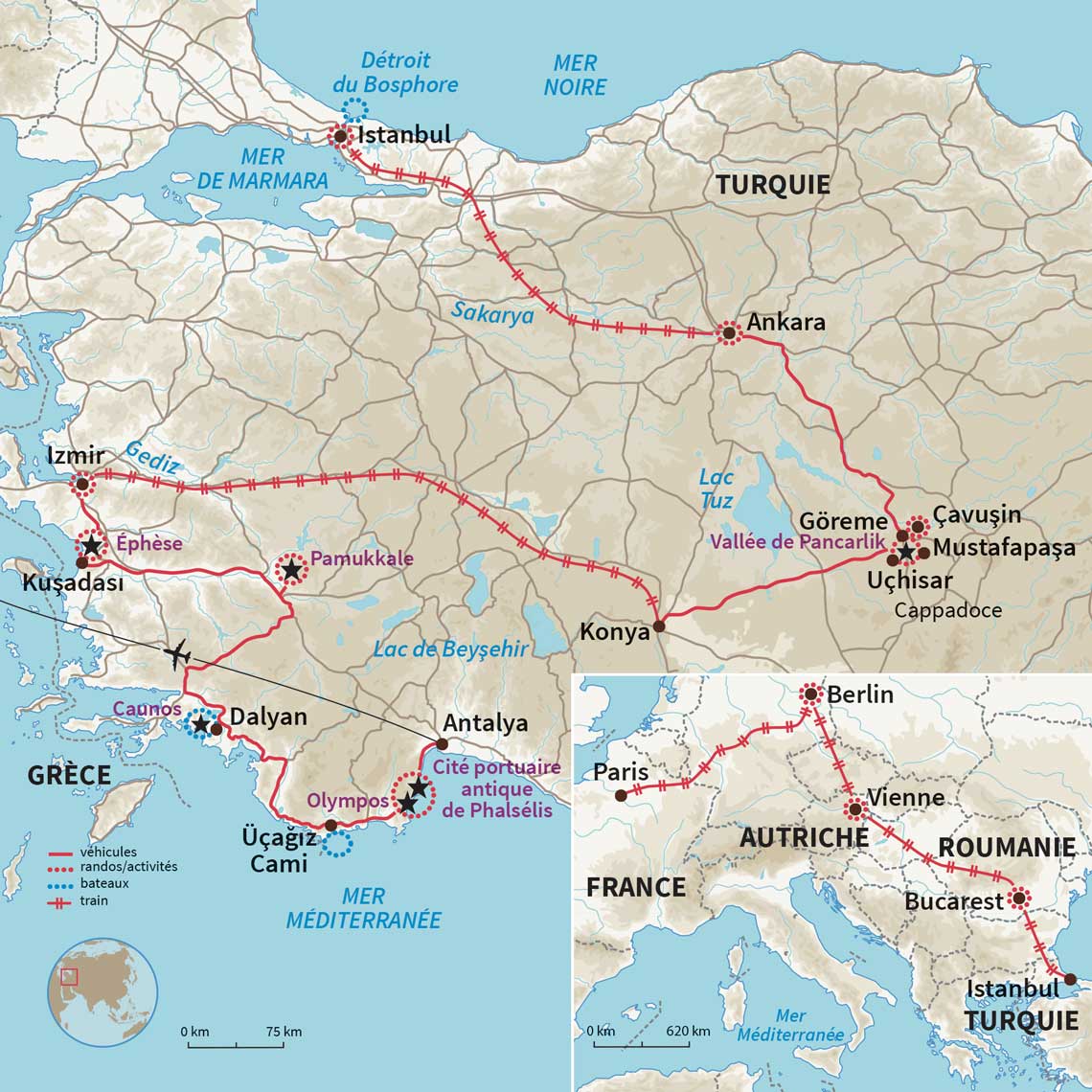 Carte Turquie : Sur les rails de Paris à Istanbul…