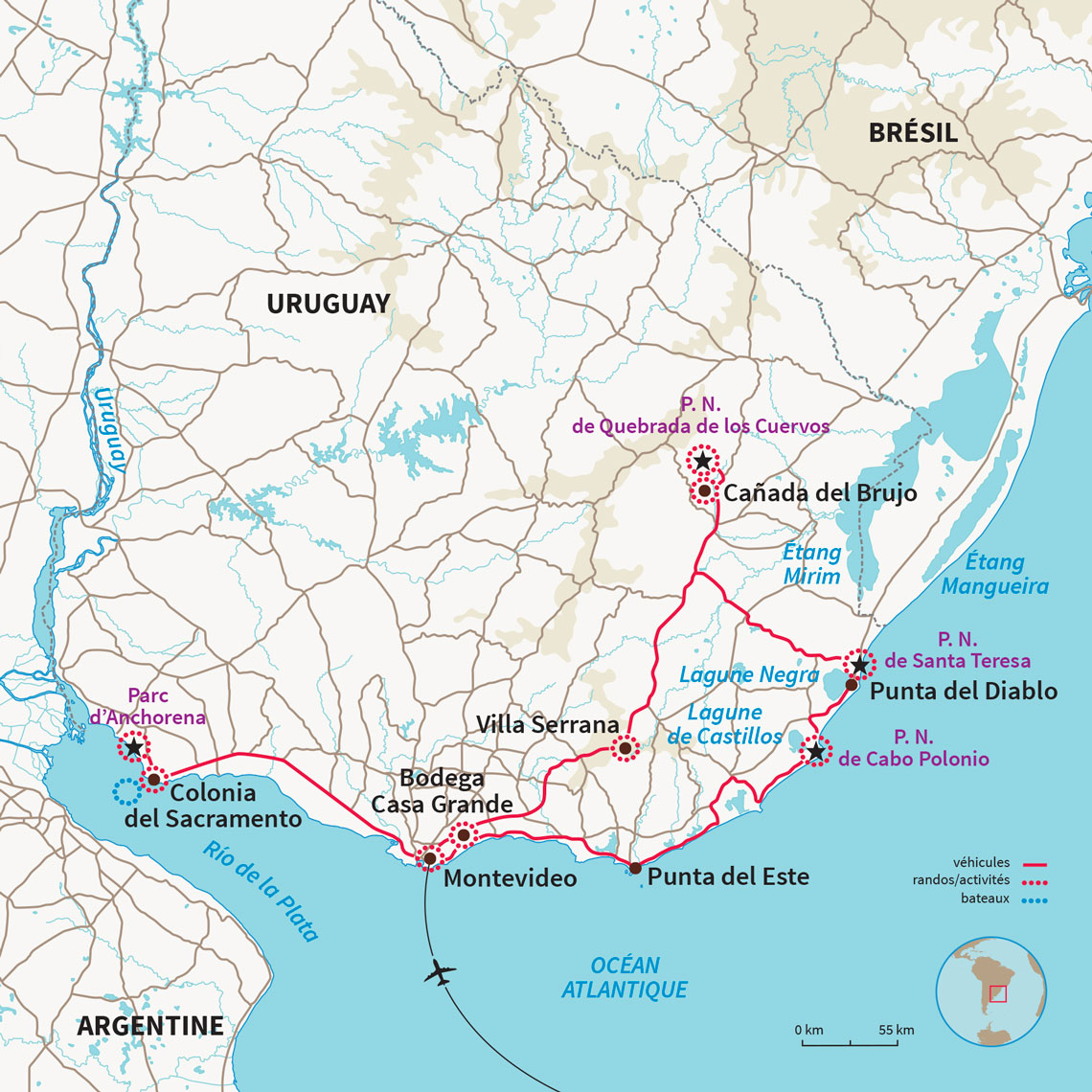 Carte Uruguay : L'Uruguay, l'âme libre du Sud 