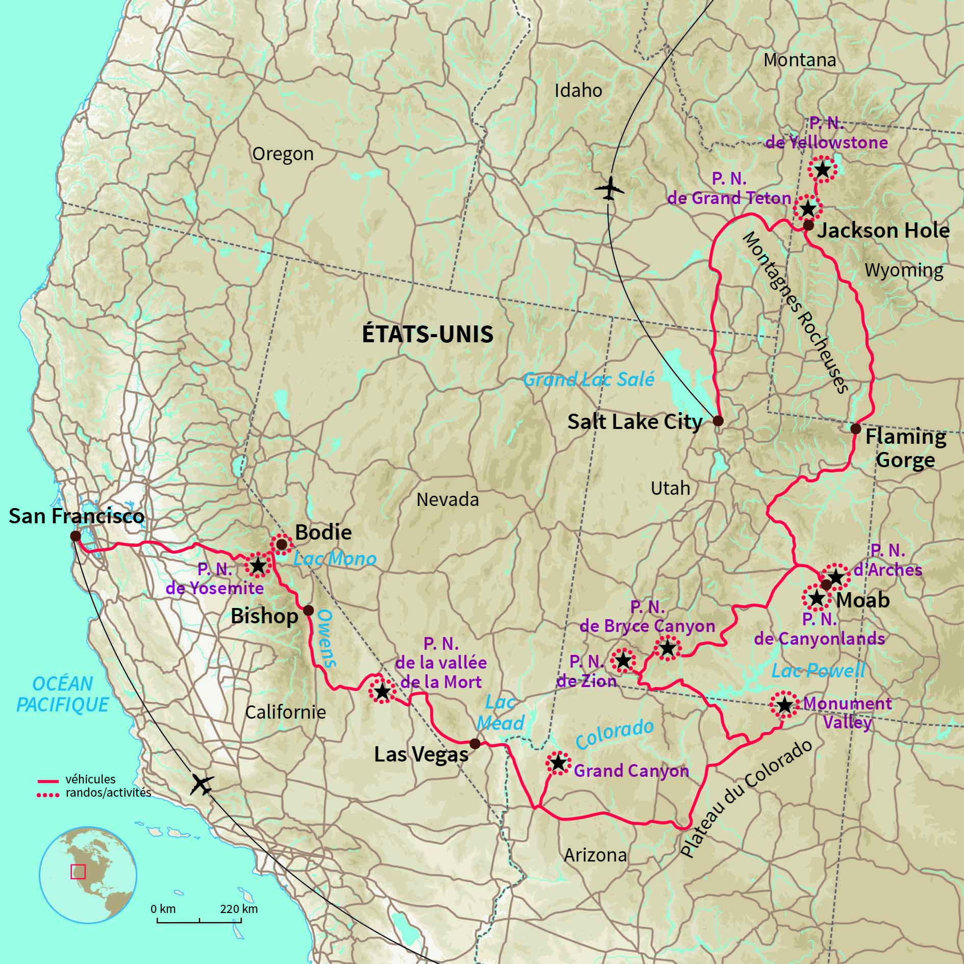 Carte ÉTATS-UNIS : Il était une fois dans l'Ouest 