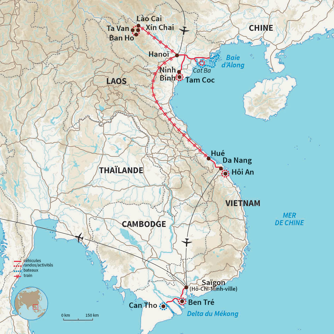 Carte Vietnam : Le grand tour du Vietnam