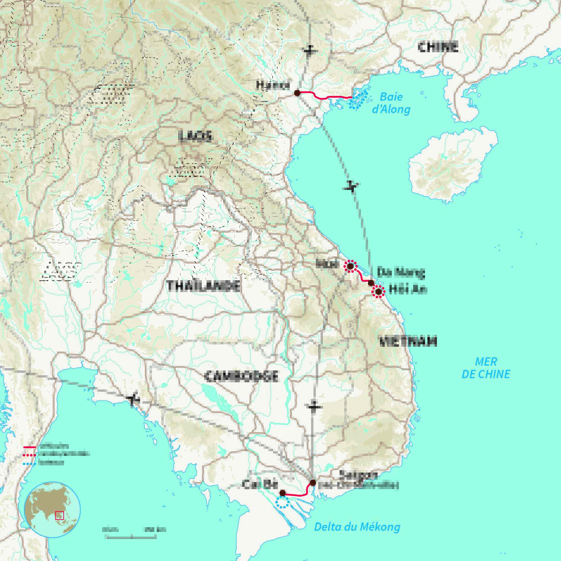 Carte Vietnam : Le Vietnam à son rythme