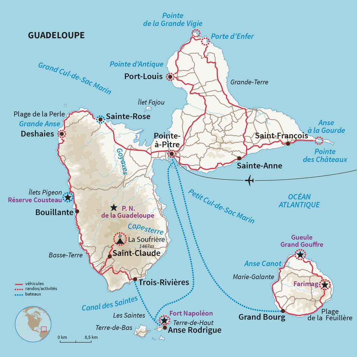Carte Guadeloupe : Quatre îles, un paradis ! 