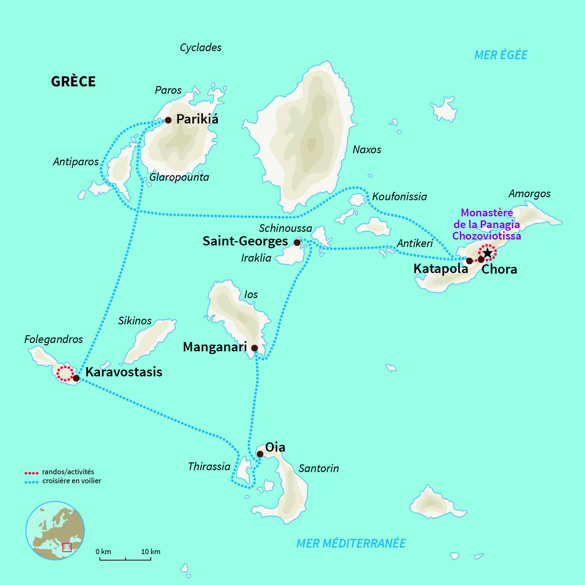 Carte Grèce : À l’assaut des Cyclades, moussaillons !
