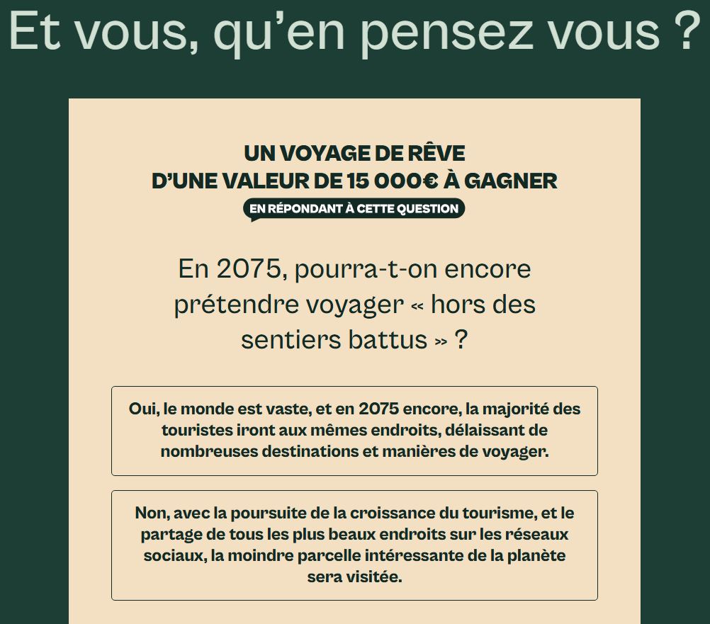 Jeu question-réponse à destination des lecteurs du site © LHS/Nomade Aventure