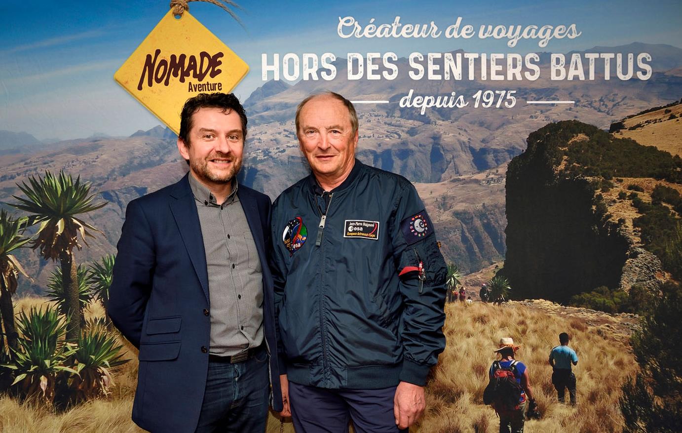 Fabrice Del Taglia et l’astronaute Jean-Pierre Haigneré © Bertrand Rieger