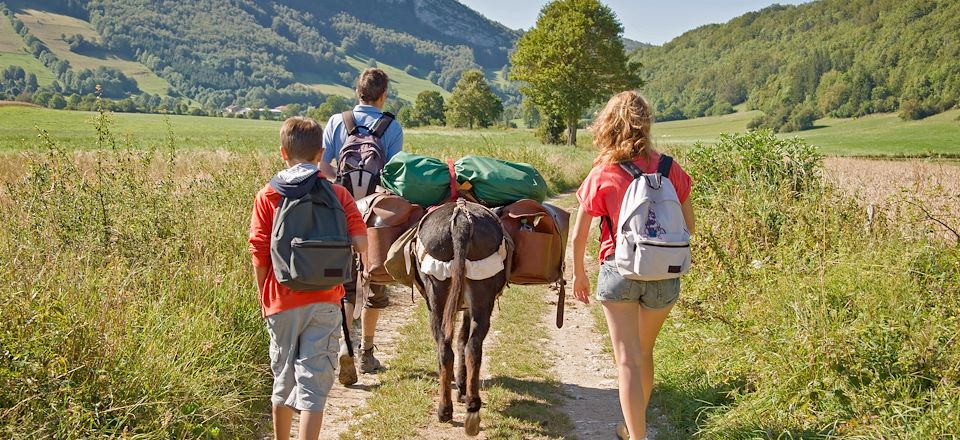 Randonnée itinérante avec des ânes de bât dans le parc de la Chartreuse avec nuitées sous tente ou gîte