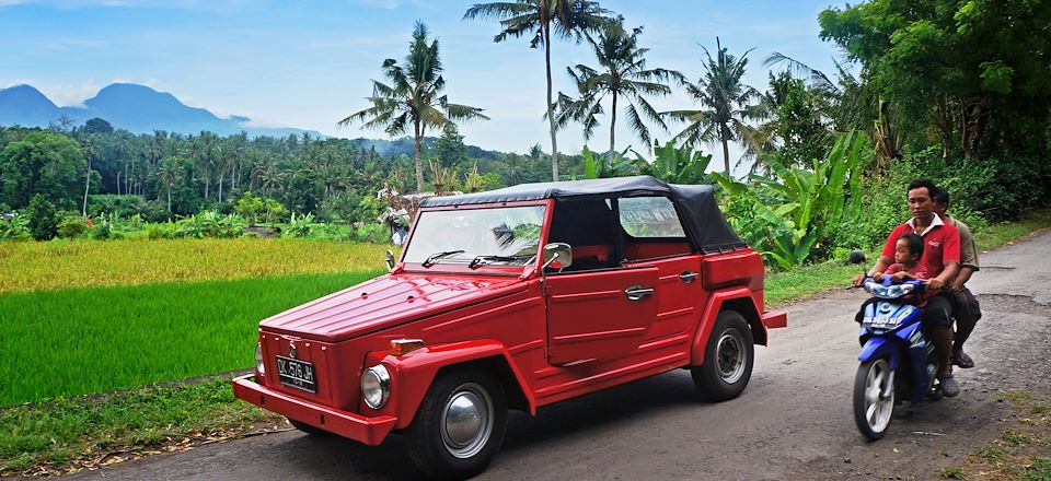 Autotour à Bali en 2 roues ou en voiture décapotable avec un gps pour une découverte de Bali hors des sentiers battus.