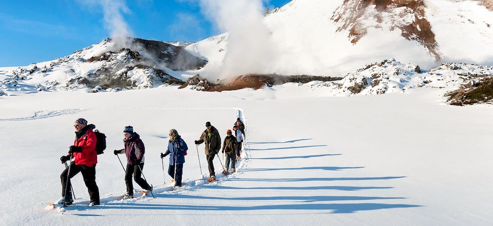 Les plus beaux spots du sud de l'Islande, en version hivernale, raquettes aux pieds et aurores boréales dans le ciel