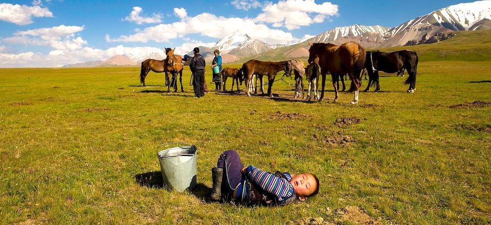 Découverte de la Kirghizie en famille entre nature sauvage, initiation à la vie nomade et rencontres exceptionnelles