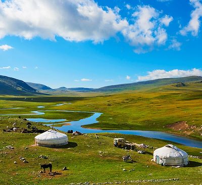Road trip en Mongolie avec chauffeur et guide à la découverte des sites emblématiques du désert de Ghobi et des steppes centrales.