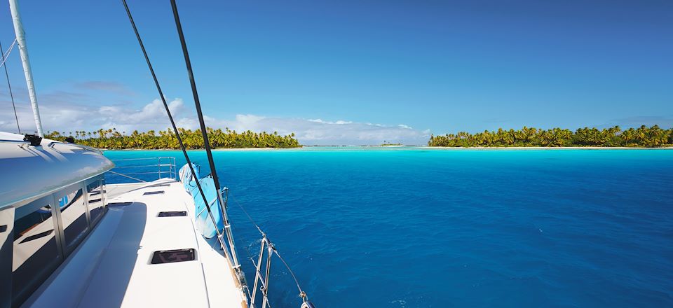 Croisière en Polynésie sur catamaran, 3 semaines à la découverte des îles de la Société et extension sur Rangiroa dans les Tuamotu