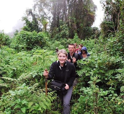 Rando sur les sentiers du Congo Nil Trail, Ascension du Volcan Bisoke et pistage des Chimpanzés et des Gorilles !