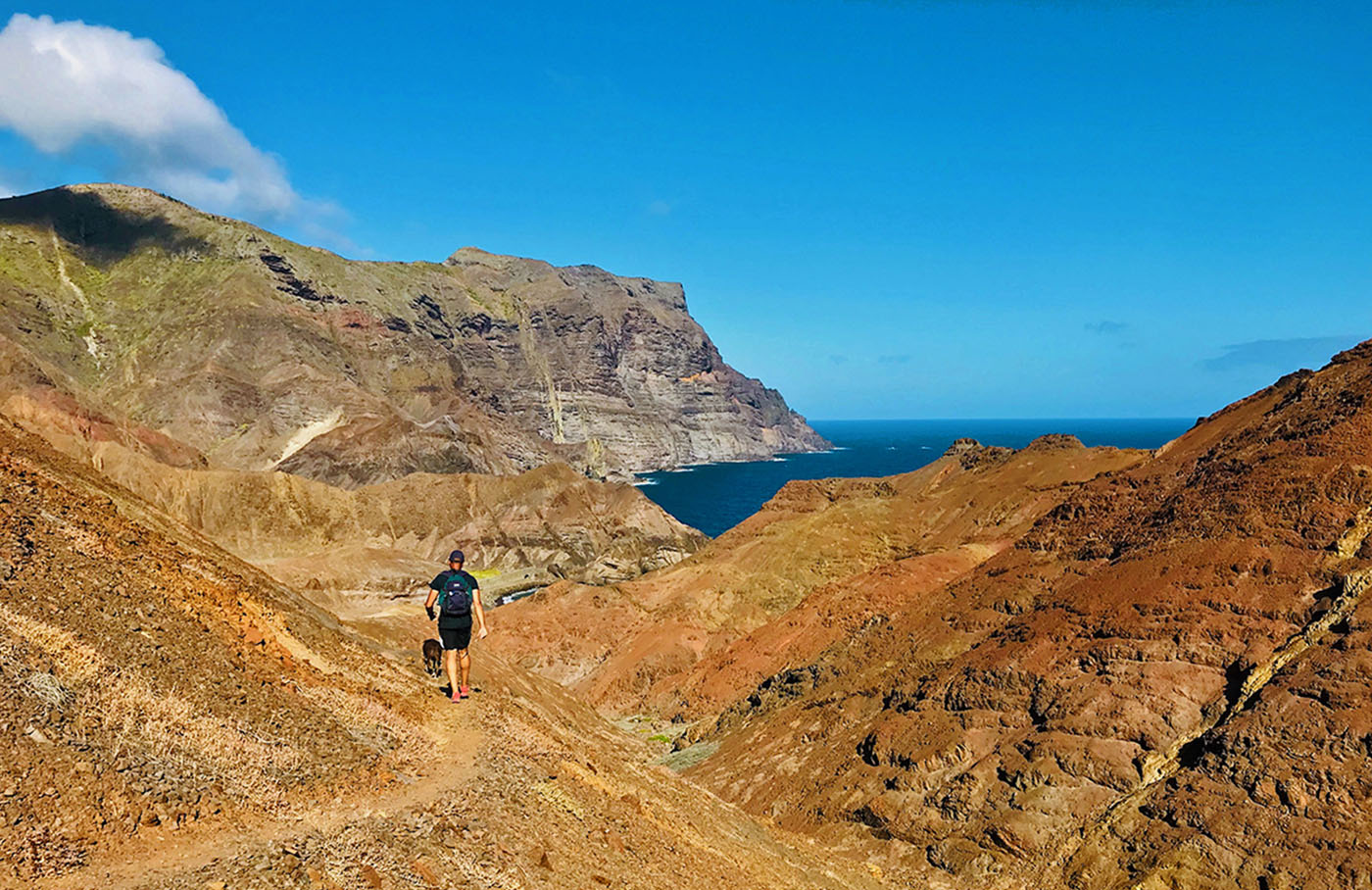 Randonnée sur l'île de Sainte-Hélène.