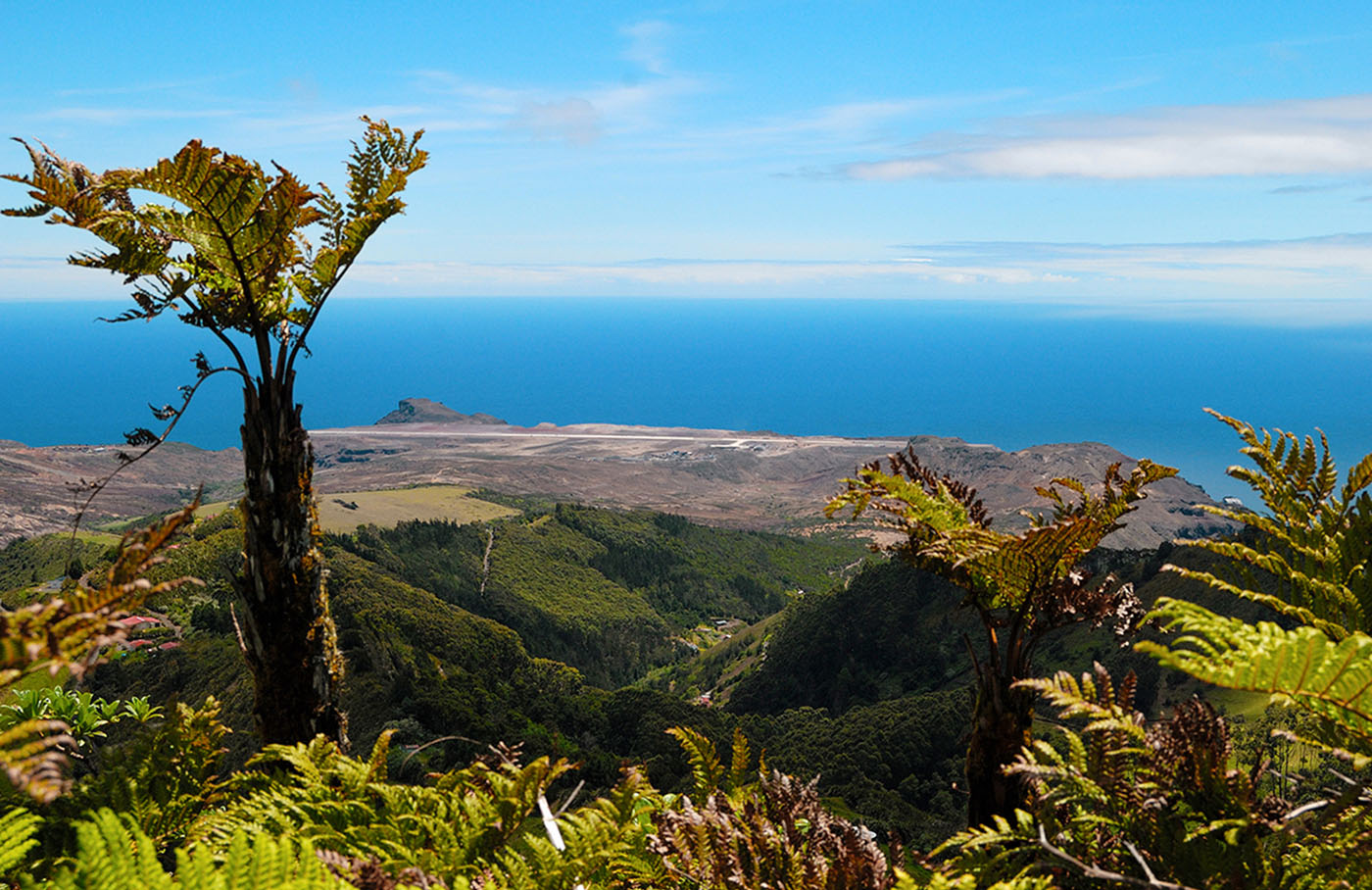 Paysage de l'île volcanique de Sainte-Hélène.