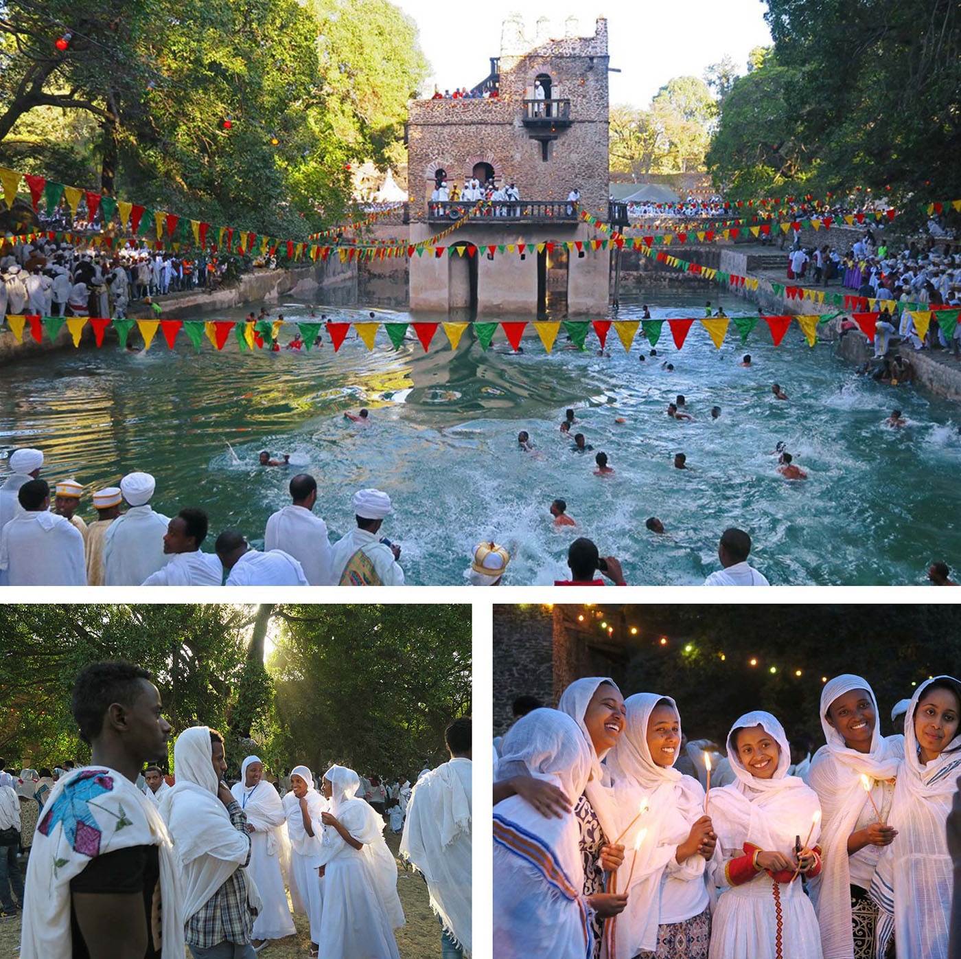 Fête de Timkat à Fasil Ghebi dans la ville de Gondar 