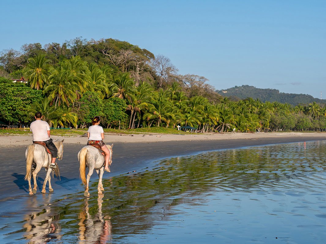 Balade à cheval sur la plage de Samara au Guanacaste au Costa Rica