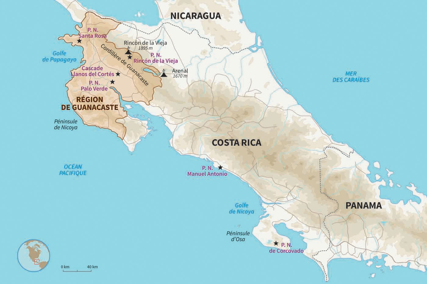 Carte du costa rica