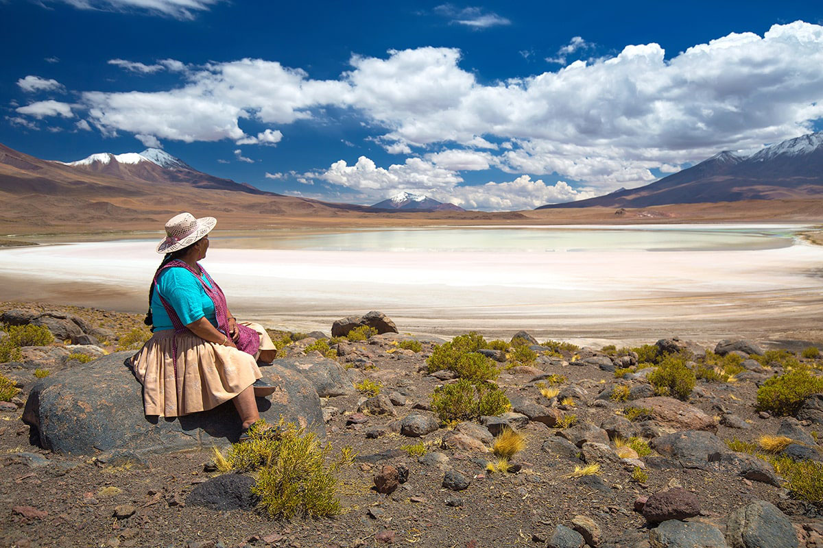 Une Quechua dans l'Altiplano en Bolivie