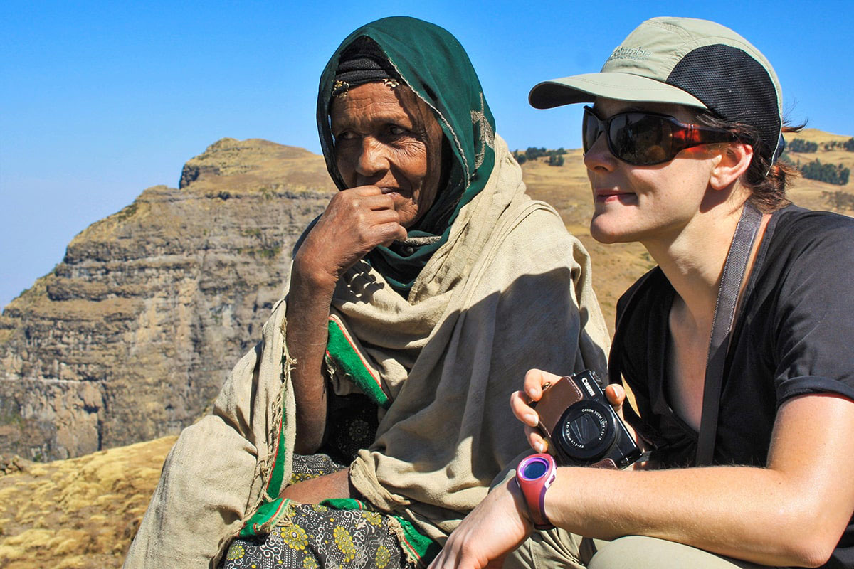 Rencontre avec une habitante dans le Simien en Éthiopie