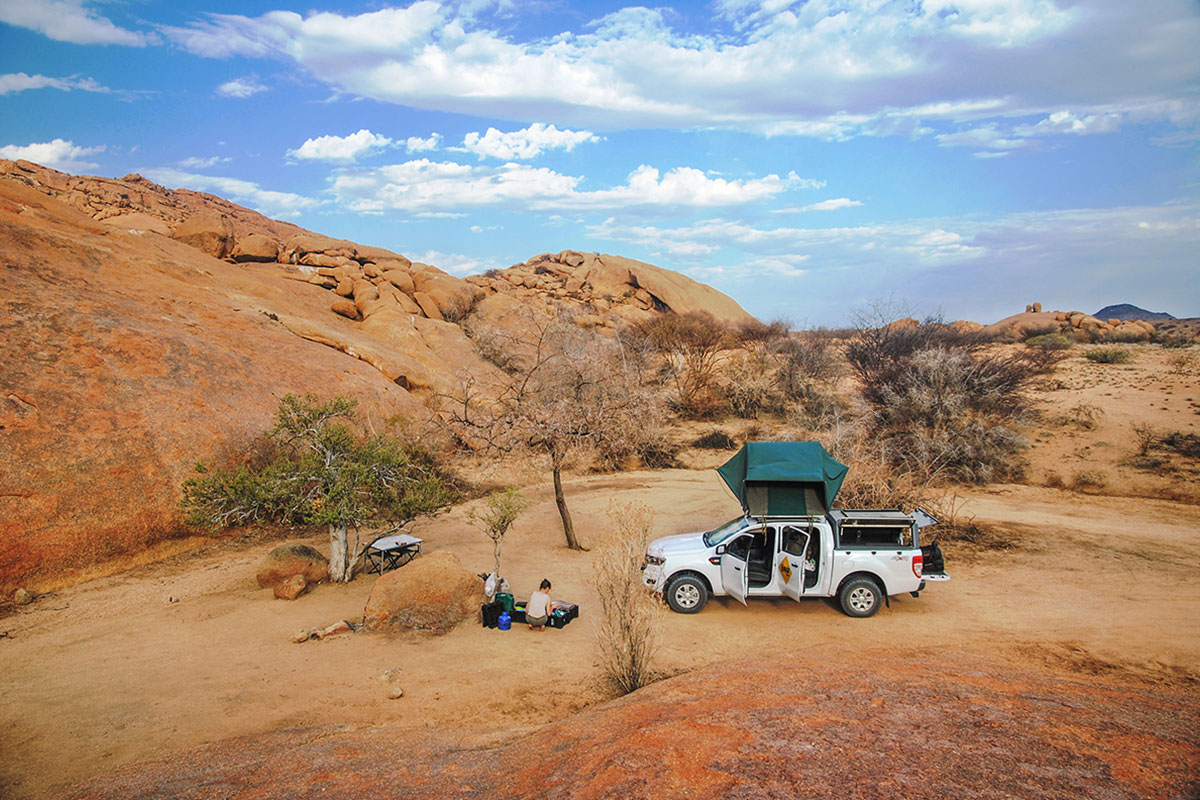 Campement au Spitzkoppe dans le Damaraland