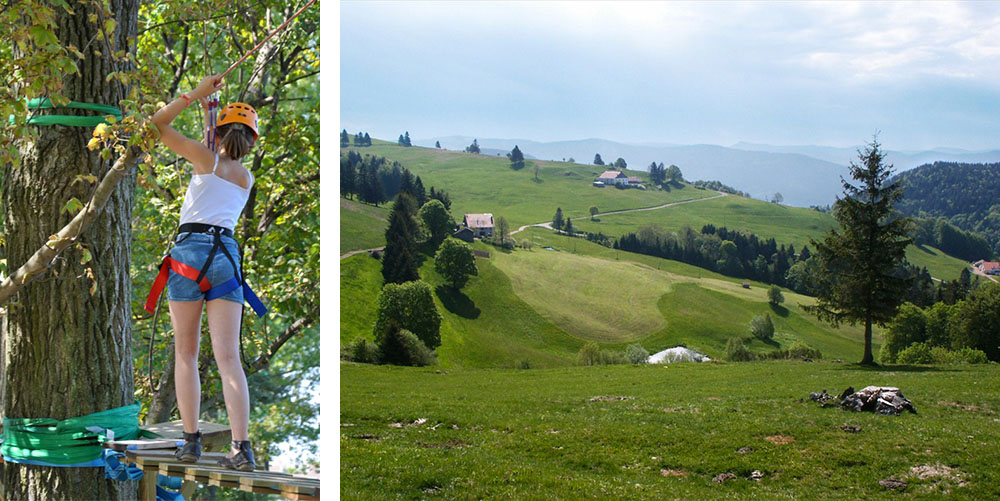 1/ Accrobranche en France2/ La vallée de la Bresse dans les Vosges - France