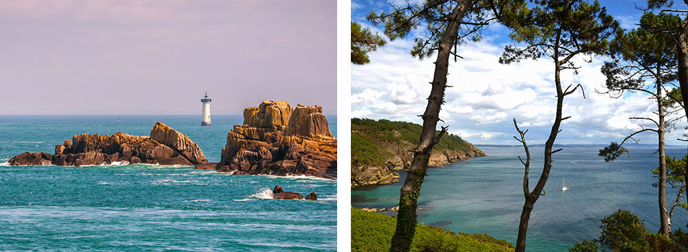 1/ Vue de la pointe du Grouin en Ille-et-Villaine2/ Cap de la Chèvre dans le parc naturel régional d'Armorique 