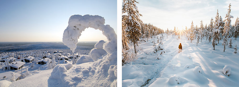 1) Village en Laponie2) Ylläs en Laponie