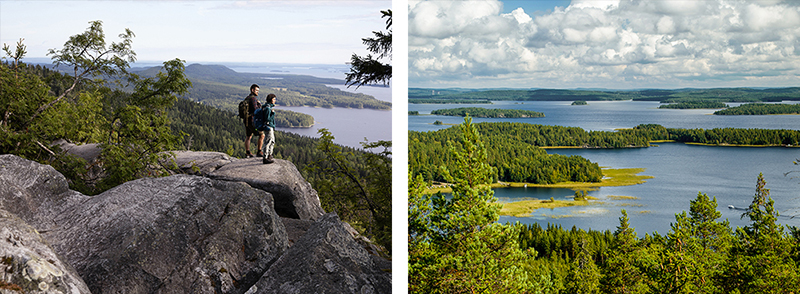 1) Randonnée sur la montagne de Koli en Carélie du Nord - Finlande 2) Région des Mille Lacs - Finlande