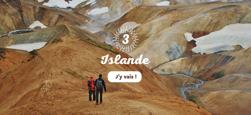 Randonneurs dans les montagnes de Kerlingarfjöll en Islande