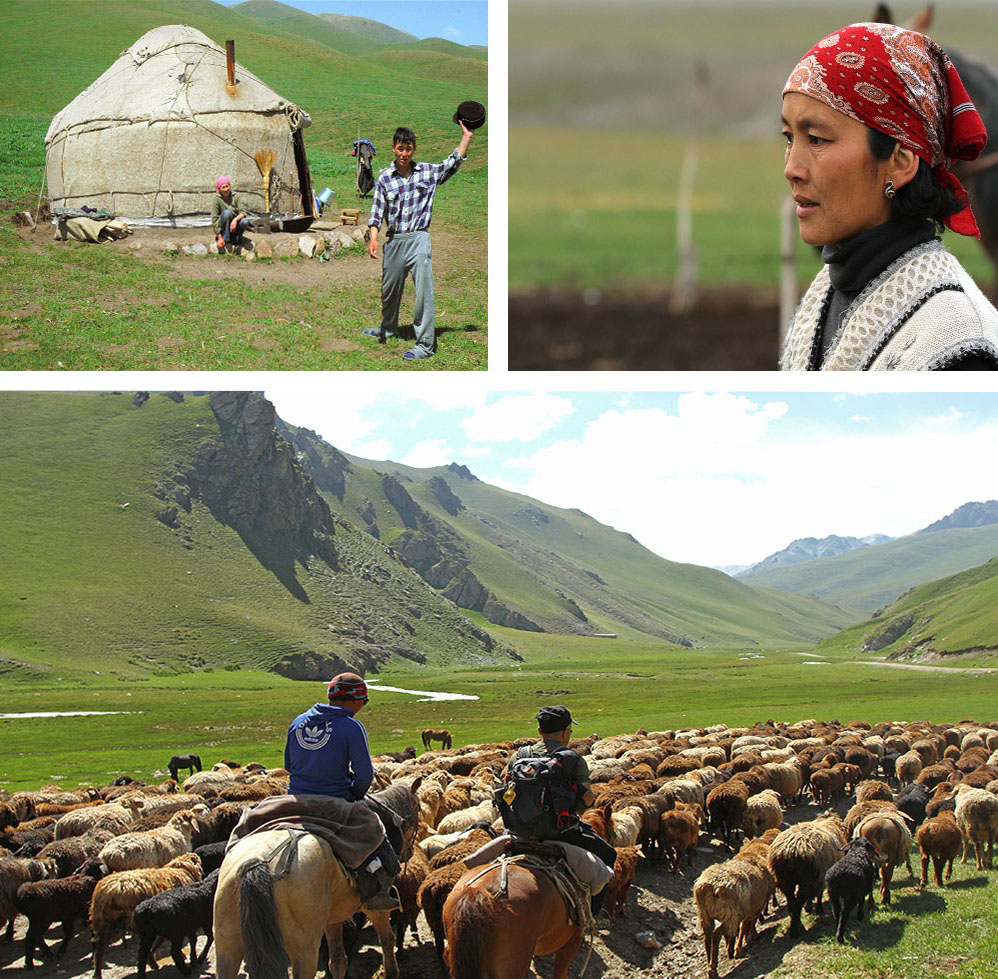 1. Nomades du Kirghizistan près de leur yourte2. Pâturages d'Arpa - Kirghizistan3. Balade à cheval dans la vallée de Tach Rabat - Kirghizistan